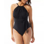 Women's Contours Belted High-Neck One-Piece Swimsuit