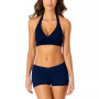 Solid Banded Halter Bikini Top & Bottoms