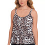 Women's Leopard Pleated-Front Tankini & Solid Swim Skirt, Created for Macy's