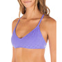 Juniors' Mini-Check Textured Terry Bralette Bikini Top