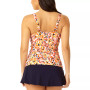 Women's Retro Twist Underwire Tankini Top & Soft Band Rock Swim Skirt