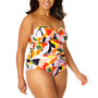 Women's Twist-Front Printed One-Piece Bandeau Swimsuit