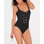 Lace-Up One-Piece Swimsuit