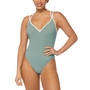 Women's Twin-Strap Piping-Trim One-Piece Swimsuit