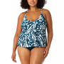 Plus Size Printed Tankini Top & High-Waist Bikini Bottoms