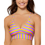 Juniors' Kira Striped Strappy-Back Bikini Top