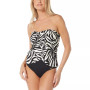 Women's Printed Draped Bandini Swim Top & High-Waisted Bikini Bottoms
