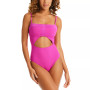 Women's Refresh Ribbed Cutout Bandeau One-Piece Swimsuit