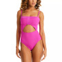 Women's Refresh Ribbed Cutout Bandeau One-Piece Swimsuit