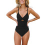 Women's Twist Front Cutout Ruched One Piece Swimsuit