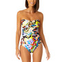 Women's Printed Twist-Front Ruched One-Piece Swimsuit