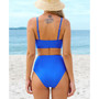 Women's Wrap Bralette & Spliced High Waist Bikini Set