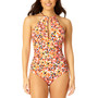 Women's Ruffled-Strap Keyhole-Cutout Swimsuit
