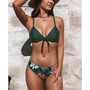 Women's Floral V Neck Bikini Set