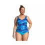 Women's Plus Size Adjustable V-neck Underwire Tankini Swimsuit Top