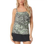 Women's Aura Ruffle Bra-Sized Tiered Tankini Top, Matching Bikini Bottoms & Swim Skirt