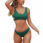 Women's Ribbed Cutout Bikini Swimsuit Set