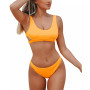 Women's Ribbed Cutout Bikini Swimsuit Set