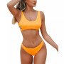 Women's Ribbed Cutout Bikini Swimsuit Set