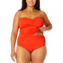 Trendy Plus Size Twisted Tankini & High-Waist Bottoms