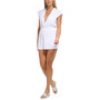 Women's Solid Flutter-Sleeve Deep-V Swim Dress Cover-Up