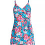 Women's Chlorine Resistant V-neck Tulip Wrap Swim Dress One Piece Swimsuit