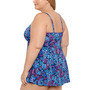 Plus Size Tummy Control Printed Tie-Waist Swim Dress, Created for Macy's