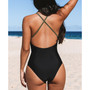 Women's Cross Block One-piece Swimsuit