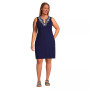 Women's Plus Size Embroidered Cotton Jersey Sleeveless Swim Cover-up Dress