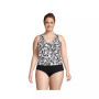 Women's Plus Size Chlorine Resistant V-neck One Piece Fauxkini Swimsuit Faux Tankini Top