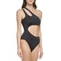 Women's Solid One-Shoulder Cutout One-Piece Swimsuit