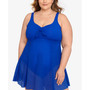 Plus Size Knot-Front Tummy-Control Swimdress, Created for Macy's