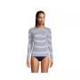 Women's Crew Neck Long Sleeve Rash Guard UPF 50 Sun Protection Modest Swim Tee Print