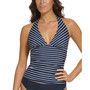 Women's Printed Halter Side-Shirred Tankini Top