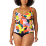 Plus Size X-Back Halter Tankini & High-Waist Bikini Bottoms
