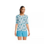 Women's Long Crew Neck Elbow Sleeve Rash Guard UPF 50 Sun Protection Modest Swim Tee