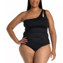 Plus Size Island Goddess One-Shoulder Keyhole Tankini Top & Bottoms
