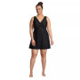 Women's Plus Size   Tummy Control Surplice Wrap Swim Dress One Piece Swimsuit