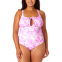Salt + Cove Juniors' Plus Size Tie-Dyed One-Piece Keyhole Swimsuit, Created for Macy's