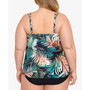 Plus Size Tummy-Control Handkerchief One-Piece Fauxkini Swimsuit, Created for Macy's