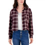 Juniors' Plaid Cropped Shirt