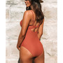 Women's Essential Space Wrap Front Cutout Ruched One Piece Swimsuit