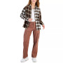 Juniors' Plaid Button-Down Top