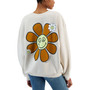 Juniors' Flower Detail Pullover Sweatshirt