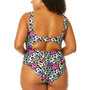 Trendy Plus Size Leopard Love Cutout One-Piece Swimsuit, Created for Macy's