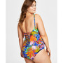 Plus Size Night Safari Lace-Up One-Piece Swimsuit