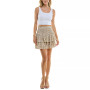 Juniors' Printed Smocked Tiered Mini Skirt