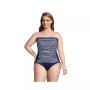 Women's Plus Size Chlorine Resistant Bandeau Tankini Swimsuit Top with Removable Adjustable Straps
