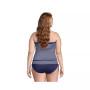 Women's Plus Size Chlorine Resistant Bandeau Tankini Swimsuit Top with Removable Adjustable Straps