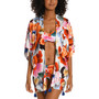 Women's Floral Rhythm Printed Kimono Cover-Up